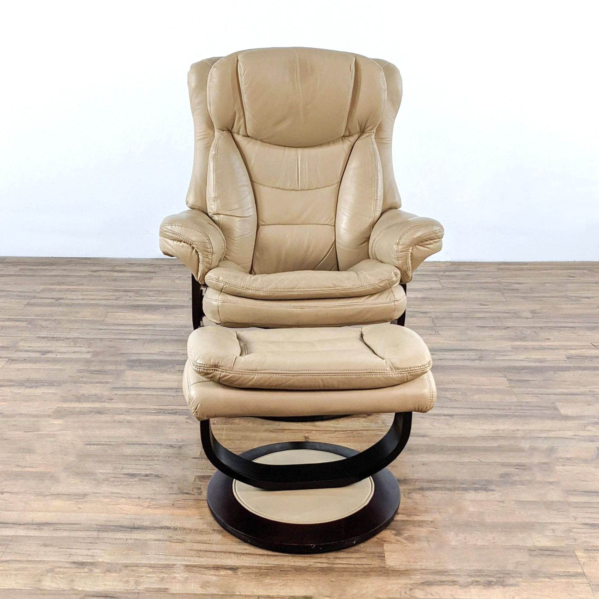Leather Recliner and Ottoman - image 0