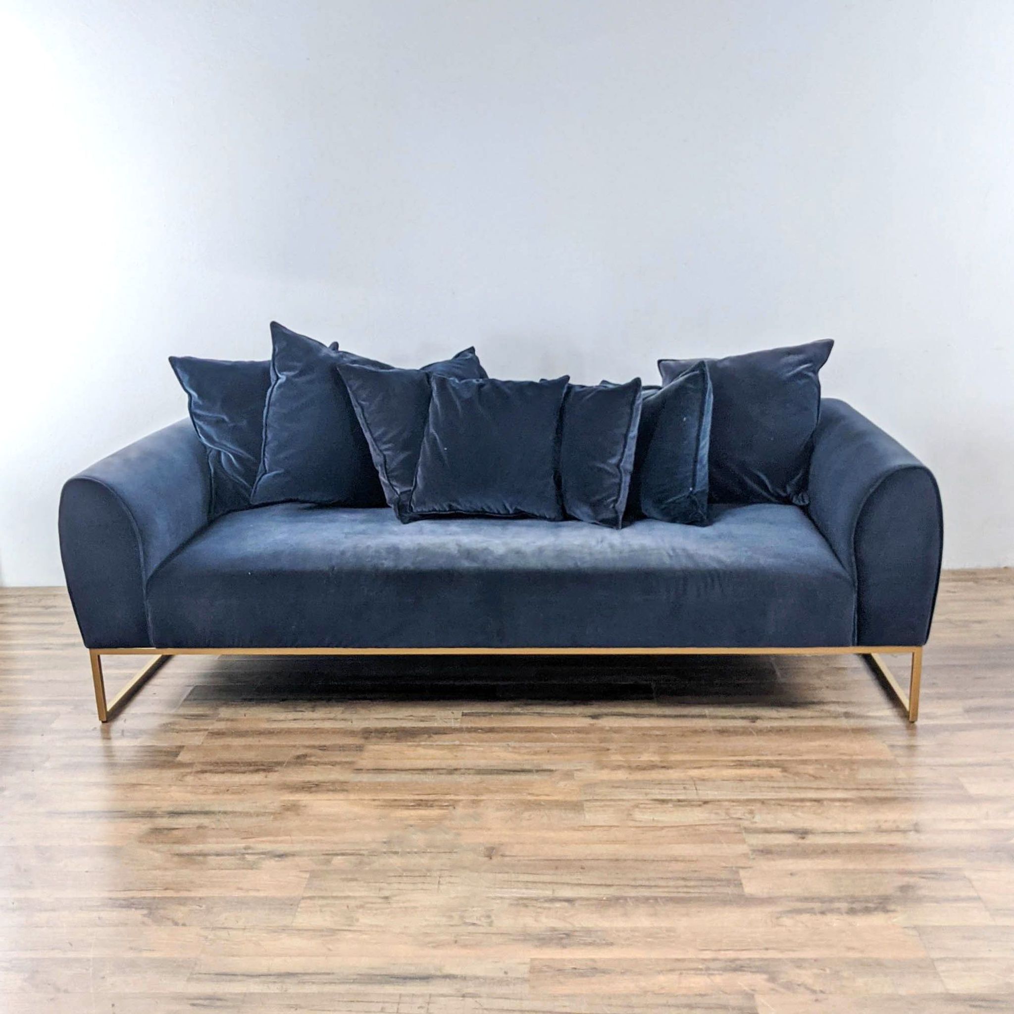 Blue Upholstered Sofa - image 0