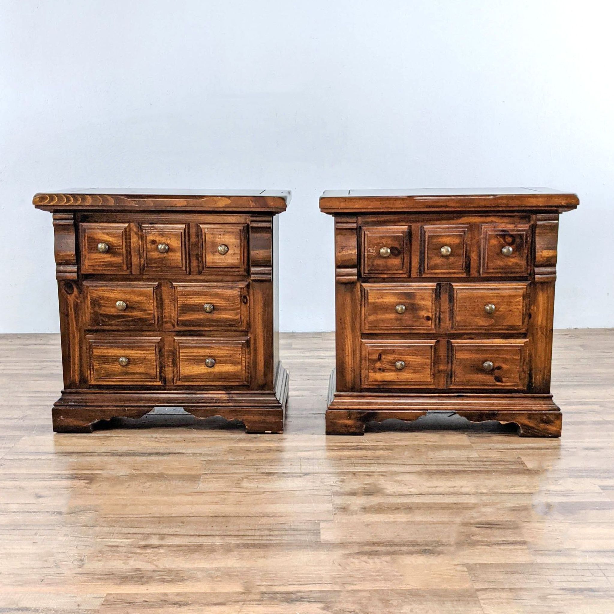 Pair of Three Drawer Nightstands - image 0