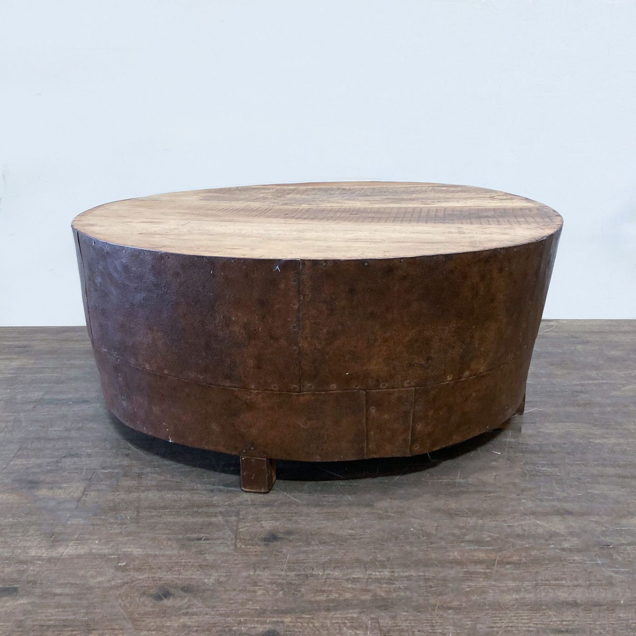 Rustic Drum Coffee Table - image 0